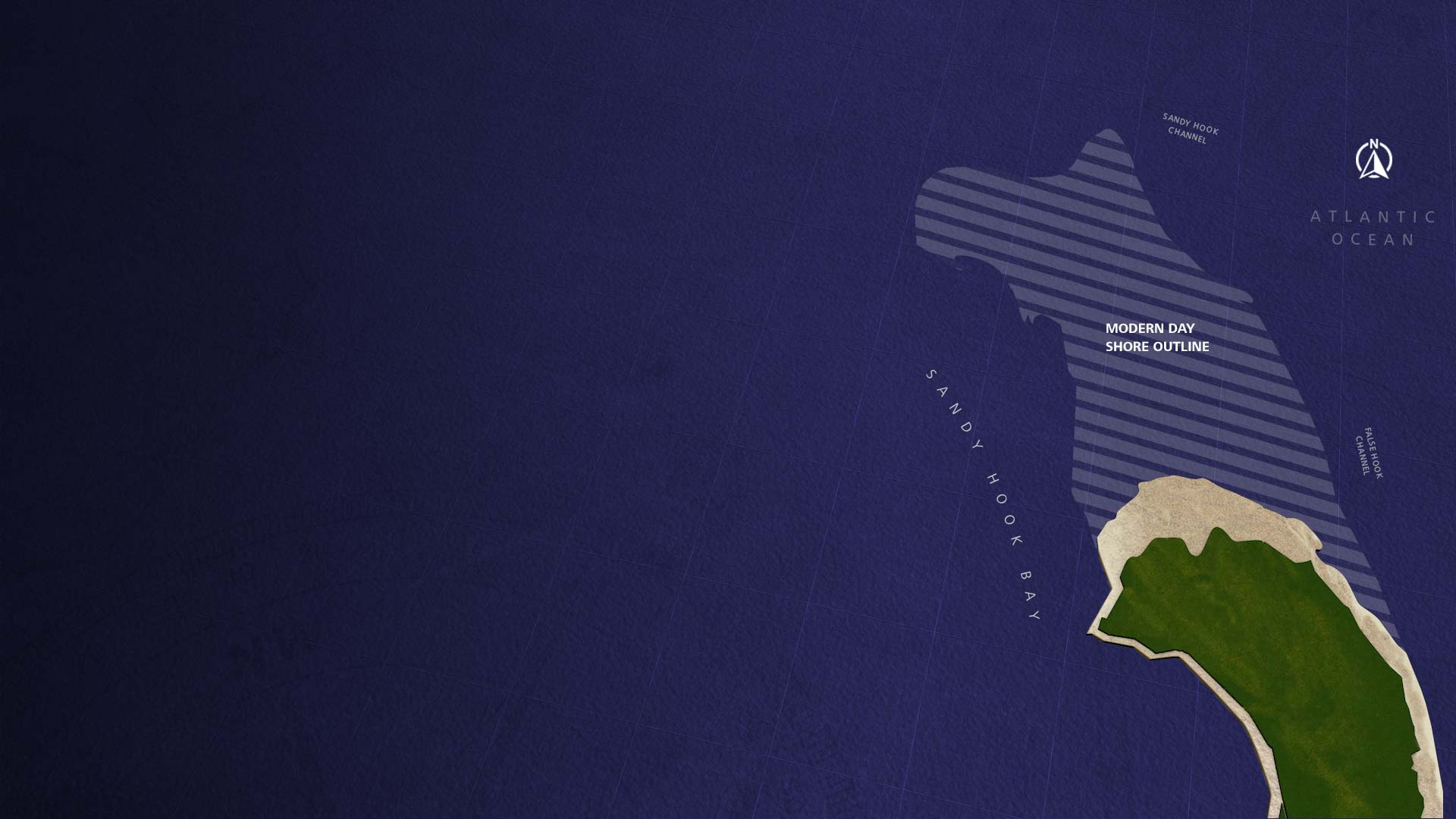 A pre 1600's era Sandy Hook map.